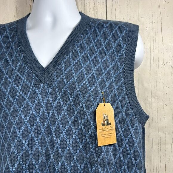 Alpaca Fina Blue Argyle Alpaca Wool Sweater Vest Mens Size L
Academia Cozy - Picture 4 of 13
